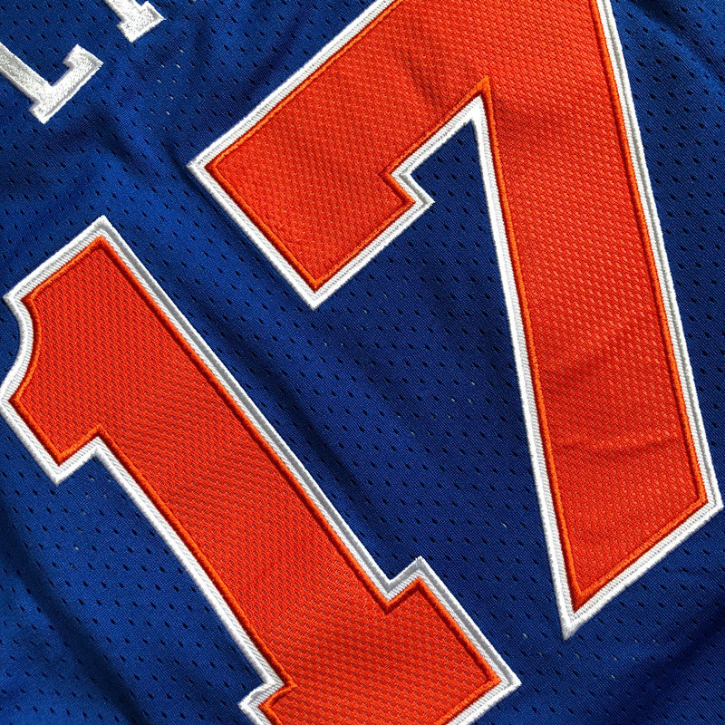 New York Knicks Jeremy Lin #17 blue Throwback Jersey - Dense Embroidery