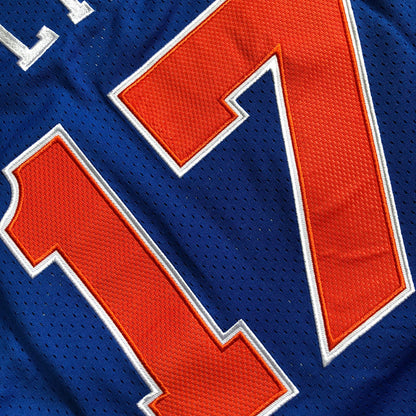 New York Knicks Jeremy Lin #17 blue Throwback Jersey - Dense Embroidery