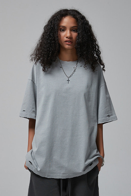 275GSM Distressed Vintage Washed Tee