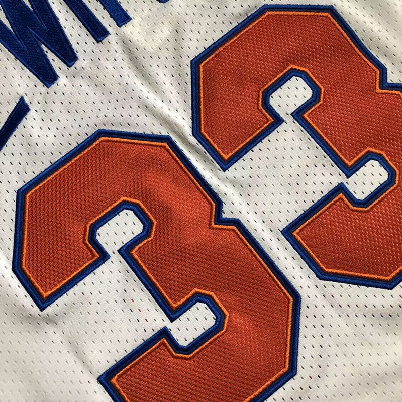 New York Knicks Patrick Ewing #33 white 1985 Throwback Jersey - Dense Embroidery