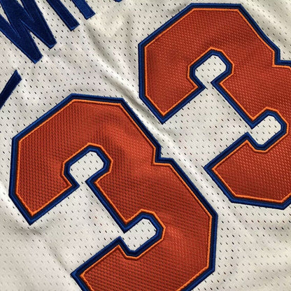 New York Knicks Patrick Ewing #33 white 1985 Throwback Jersey - Dense Embroidery