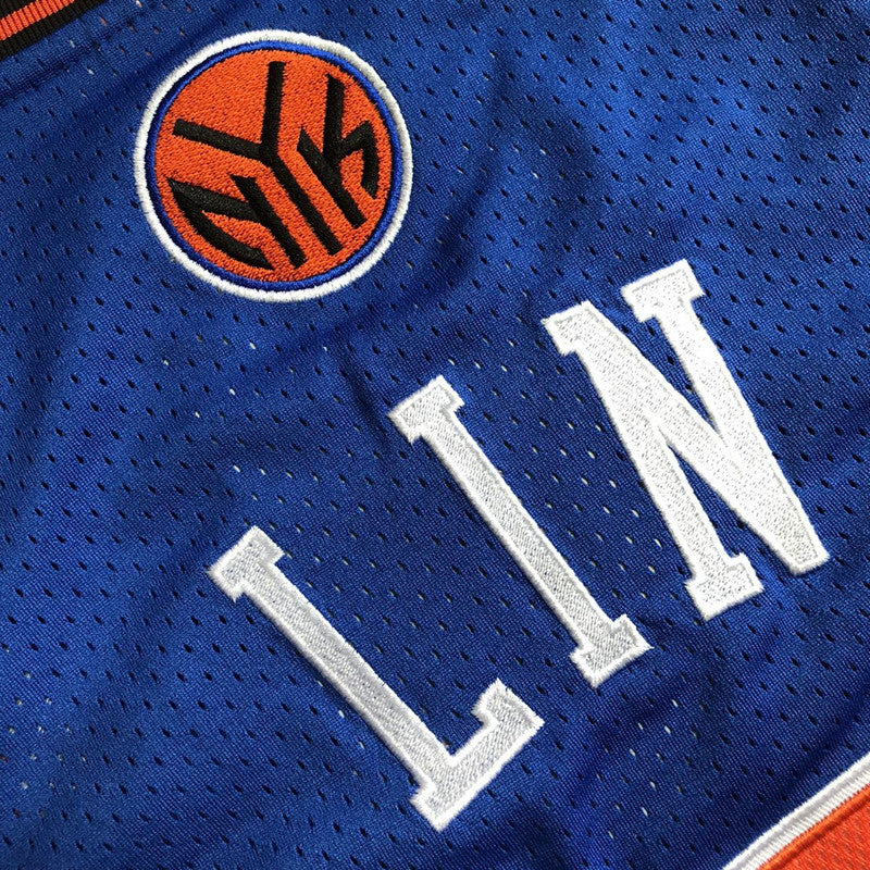New York Knicks Jeremy Lin #17 blue Throwback Jersey - Dense Embroidery
