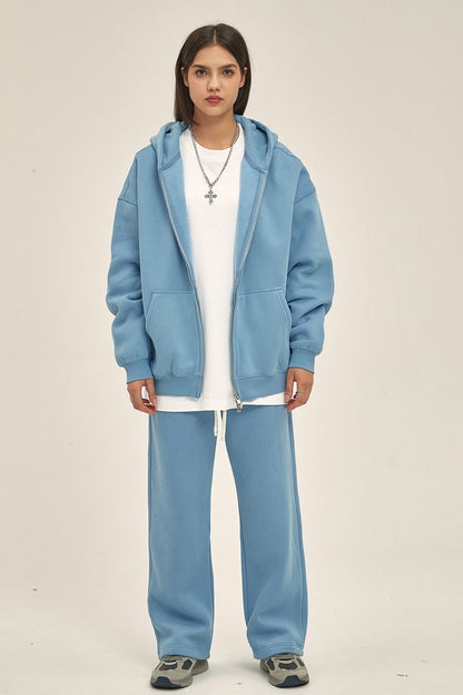 350GSM Solid Color Fleece Zipper Jacket