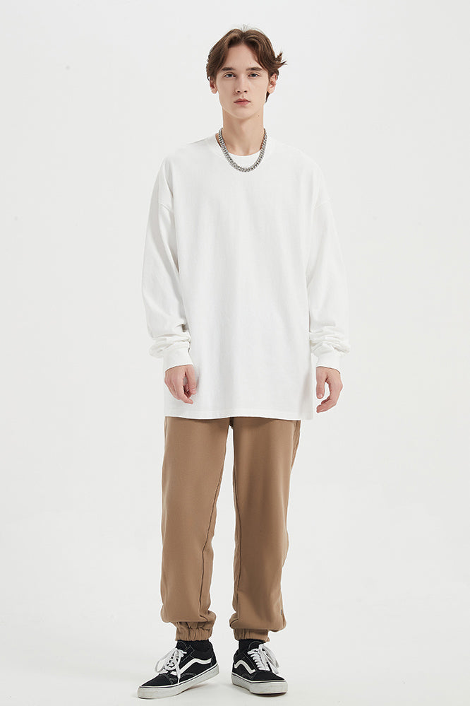 310GSM Pigment Dyed Washed Long Sleeve Crew