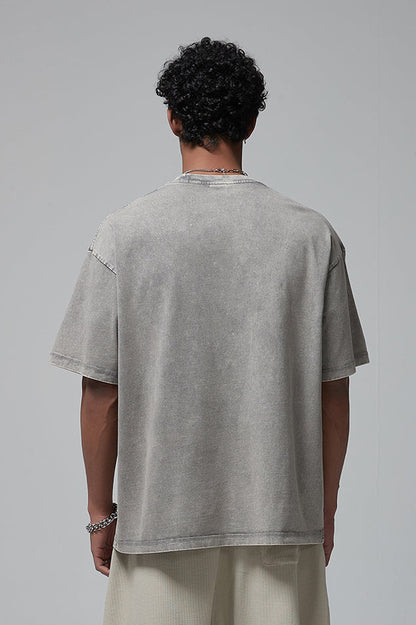 275GSM Double Stitch Sleeve Hem Washed Tee
