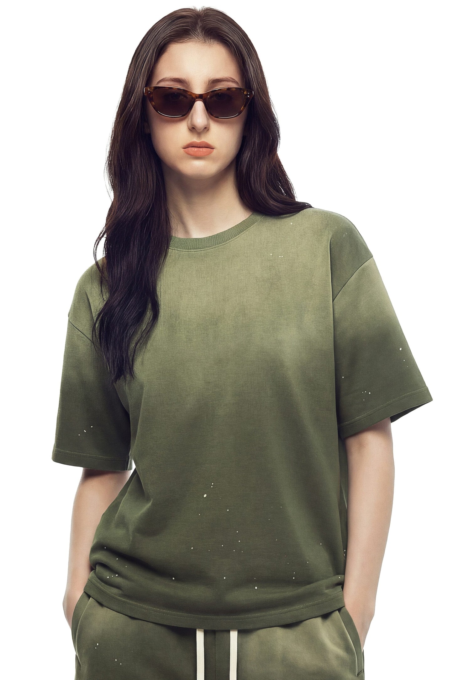 305GSM Ink Splashing Spray Washed Tee