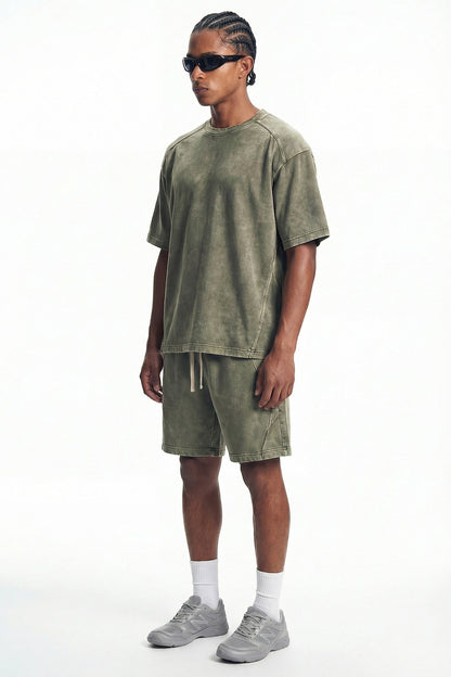 305GSM Splicing Washed Tee