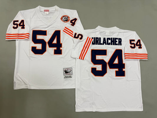 Mens Brian Urlacher #54 Chicago Bears White Vintage Throwback Jersey