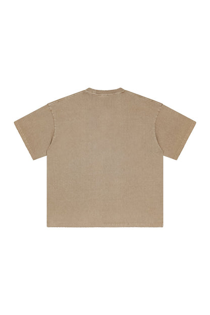 250GSM Distressed Pigment Dyed Washed Tee