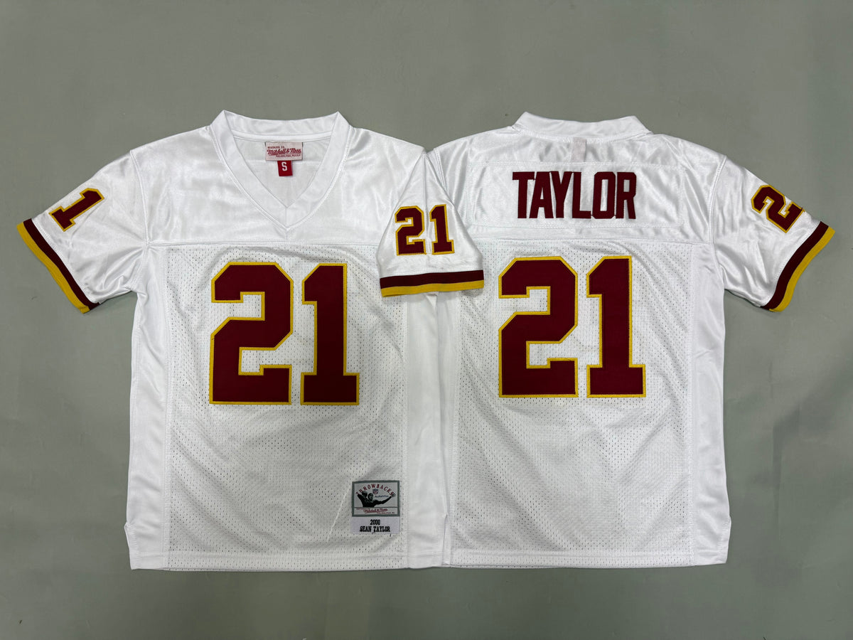 Youth Sean Taylor #21 White Washington Redskins 2000 Vintage Throwback Jersey
