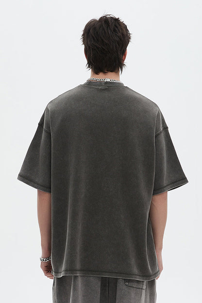 400GSM Double Stitch Washed Tee