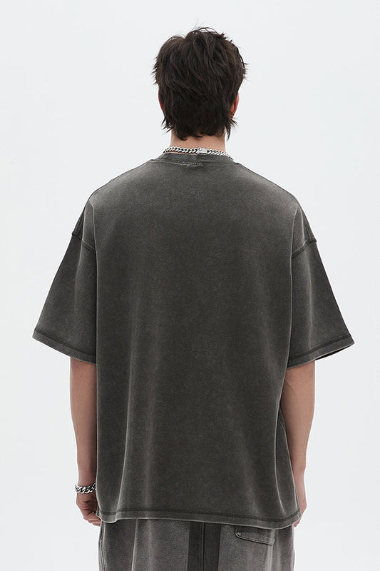 400GSM Double Stitch Washed Tee