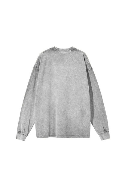 250GSM Vintage Washed Long Sleeve Crew