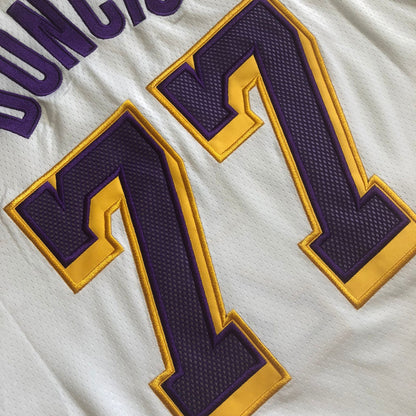 Los Angeles Lakers Luka Dončić #77 white Throwback Jersey -  Dense Embroidery