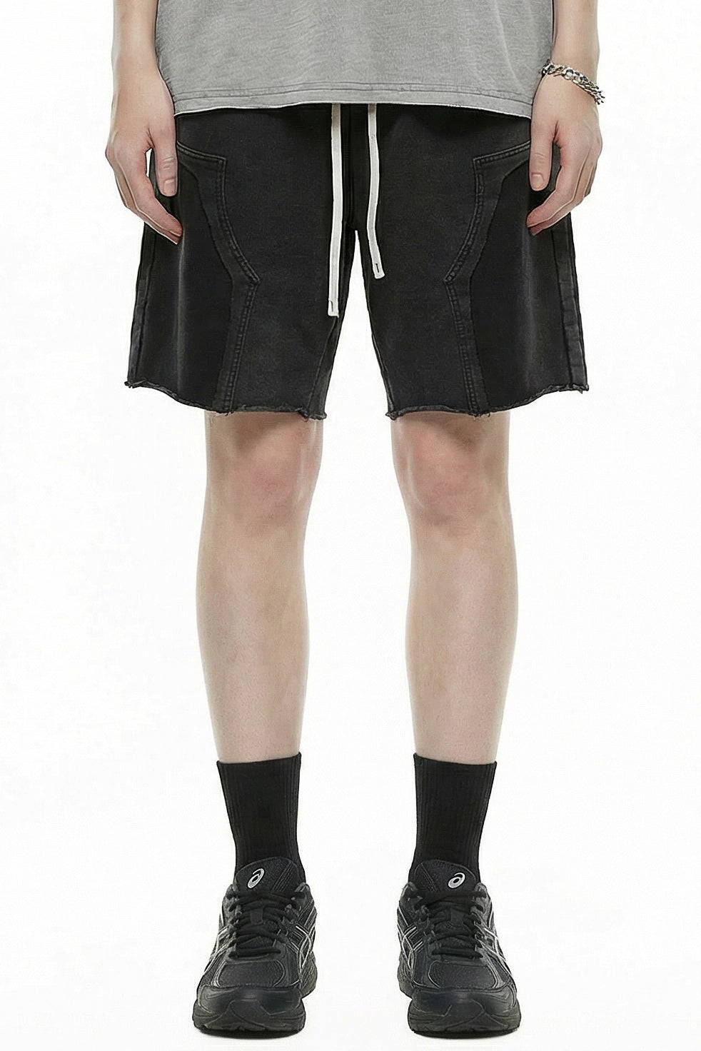 380GSM Distressed Patchwork Washed Short