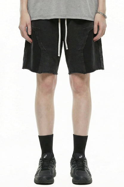 380GSM Distressed Patchwork Washed Short