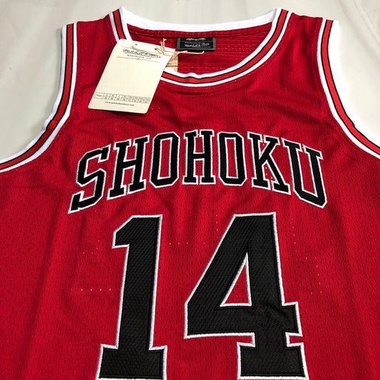 Slam Dunk Shohoku #14 red Throwback Jersey - Dense Embroidery