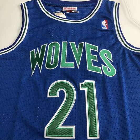 Minnesota Timberwolves Kevin Garnett #21 1995-96 Throwback Jersey - Dense Embroidery