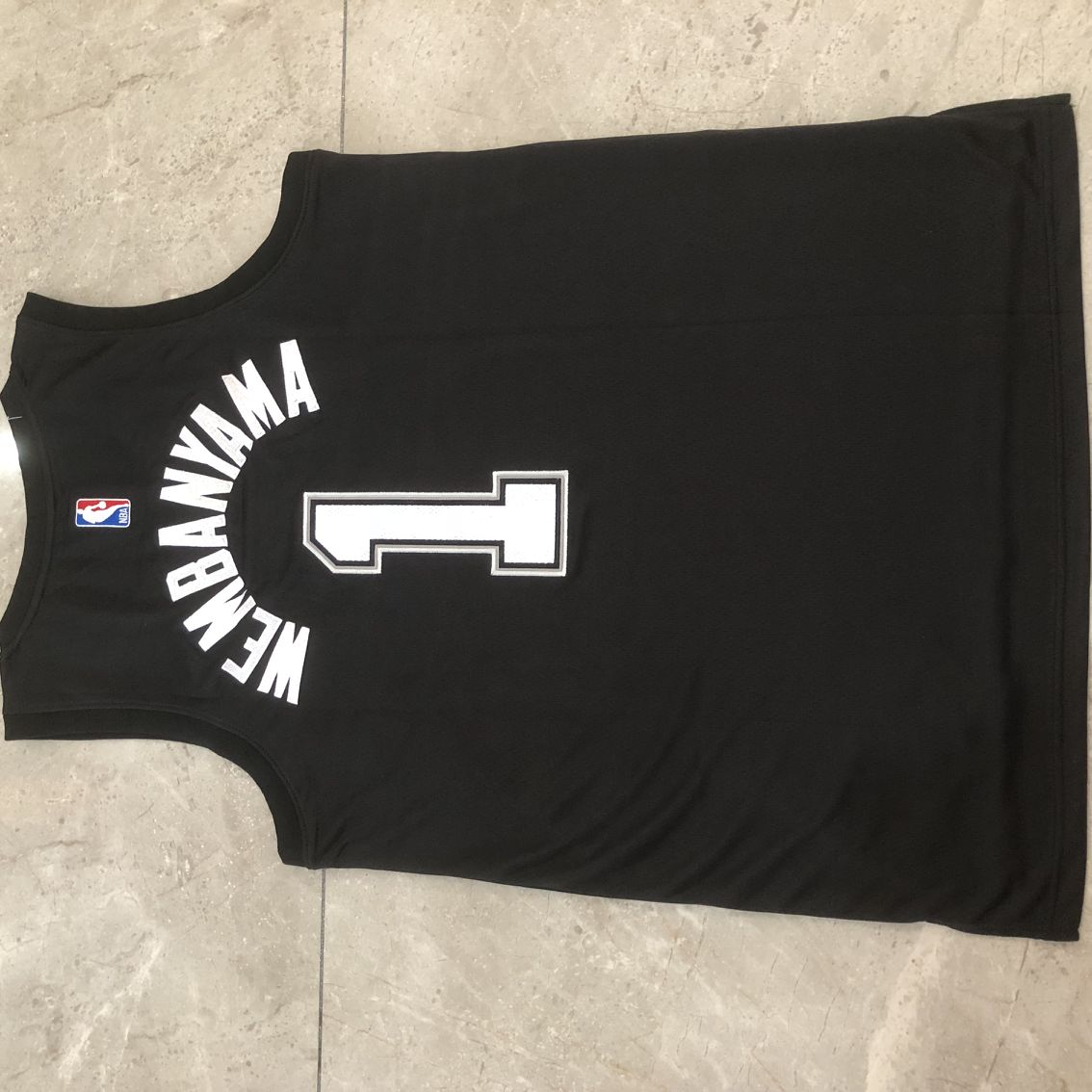 San Antonio Spurs Victor Wembanyama #1 black Throwback Jersey - Dense Embroidery