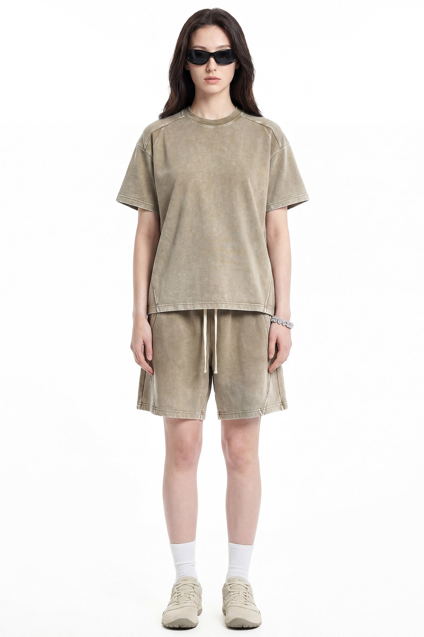 305GSM Splicing Washed Shorts