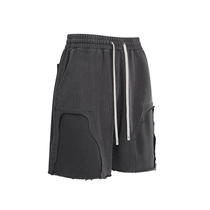 380GSM Distressed Patchwork Washed Short