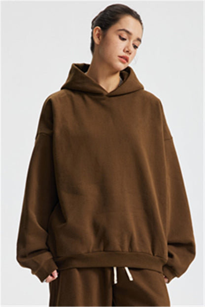 430GSM Boxy Fit Fleece Solid Color Hoodie
