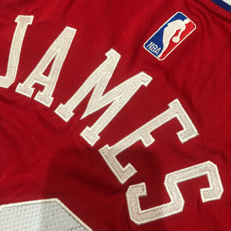 Philadelphia 76ers LeBron James #23 red Throwback Jersey - Dense Embroidery