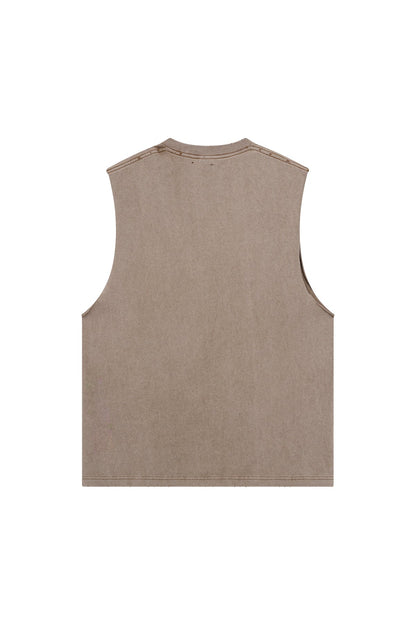 275GSM Distressed Washed Muscle Tee