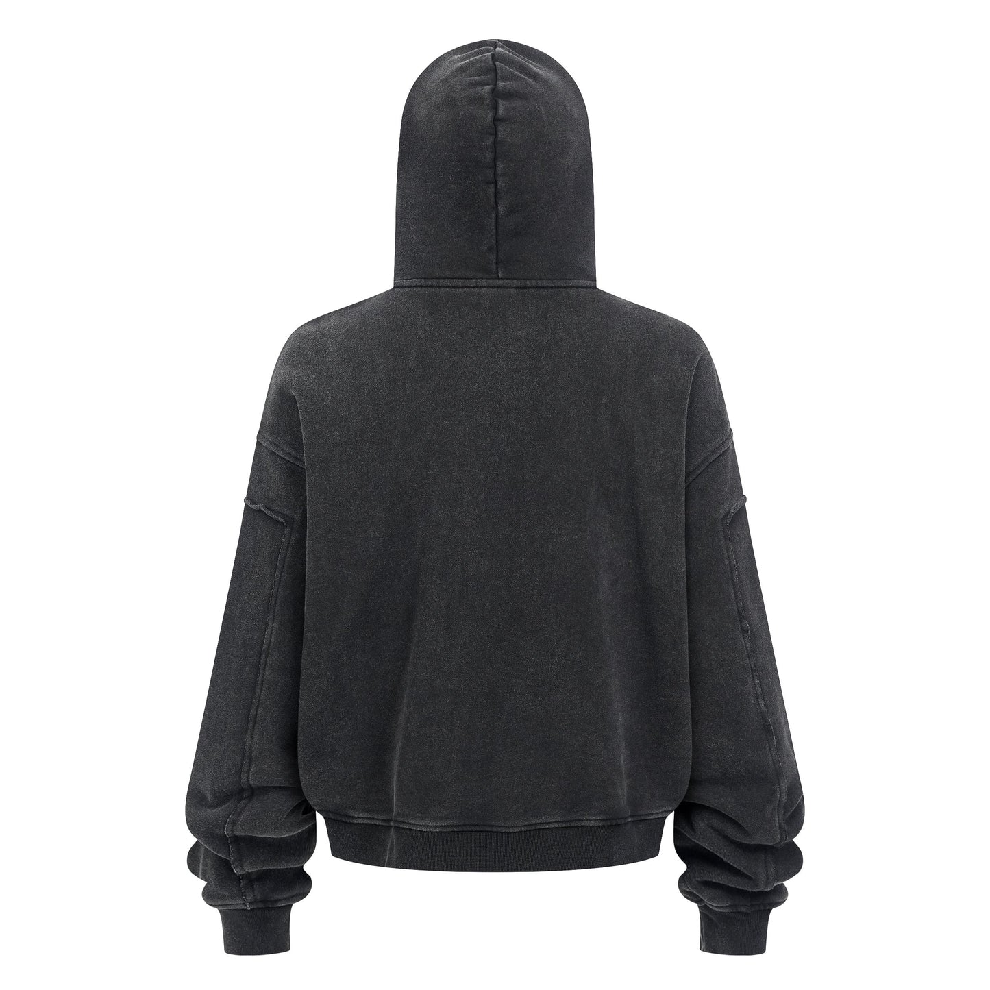 430GSM Boxy Fit Splicing Washed Zip Up Jacket