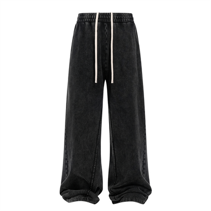 380GSM Wide Leg Washed Sweatpants