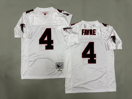 Mens Brett Favre #4 Atlanta Falcons White Vintage Throwback Jersey