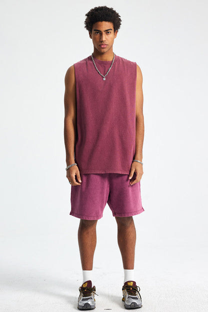 275GSM Distressed Washed Muscle Tee