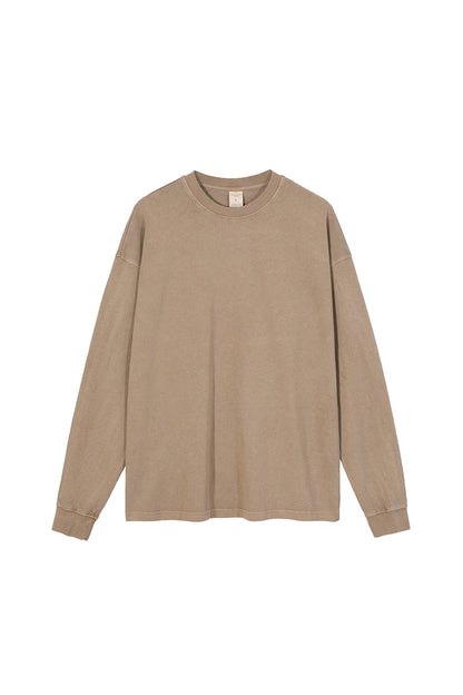 310GSM Pigment Dyed Washed Long Sleeve Crew