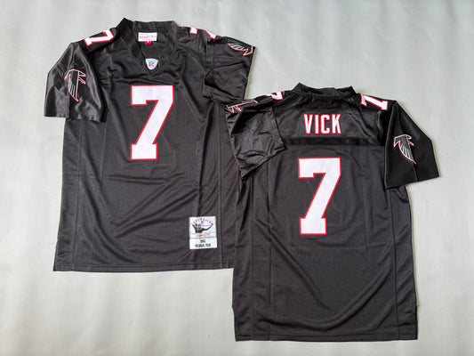 Mens Michael Vick #7 Atlanta Falcons Black Vintage Throwback Jersey
