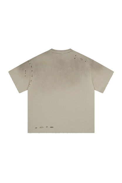 250GSM Gradient Sprayed Distressed Tee