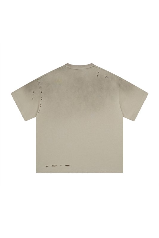 250GSM Gradient Sprayed Distressed Tee