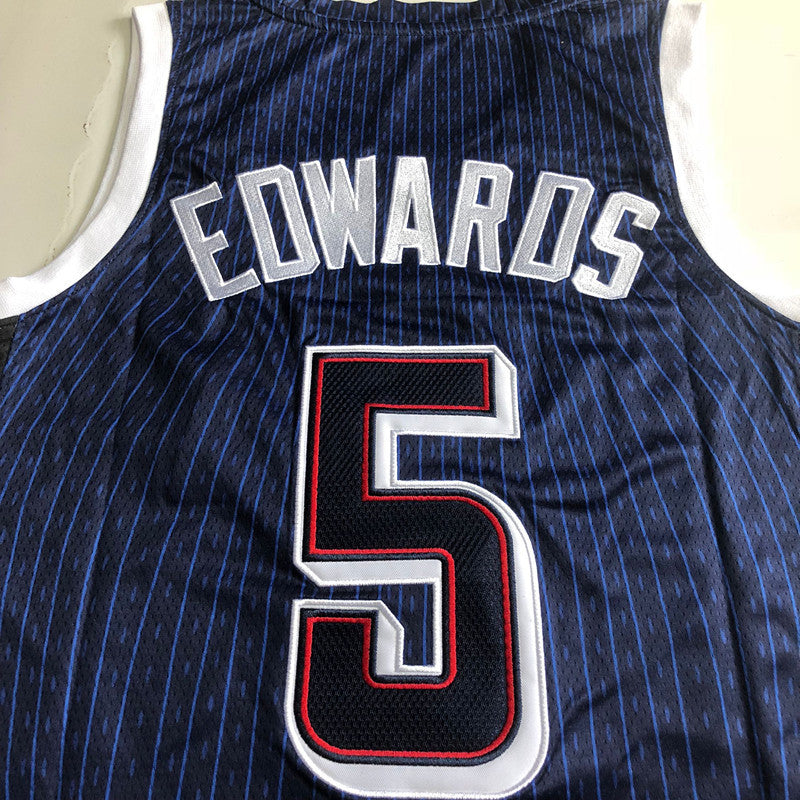 USA Basketball Team Anthony Jamal Edwards #5 blue Throwback Jersey -  Dense Embroidery