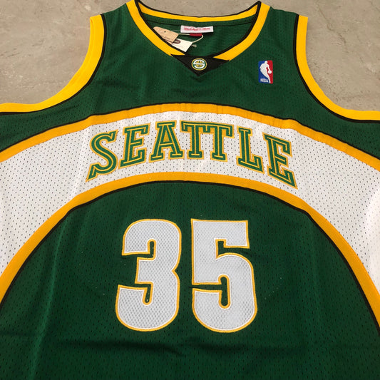 Seattle SuperSonics Kevin Durant #35 Throwback Jersey - Dense Embroidery