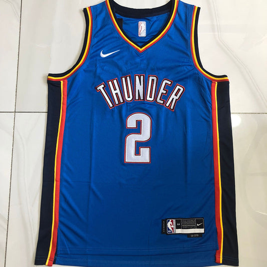 Oklahoma City Thunder Shai Gilgeous-Alexander #2 blue Throwback Jersey - Dense Embroidery