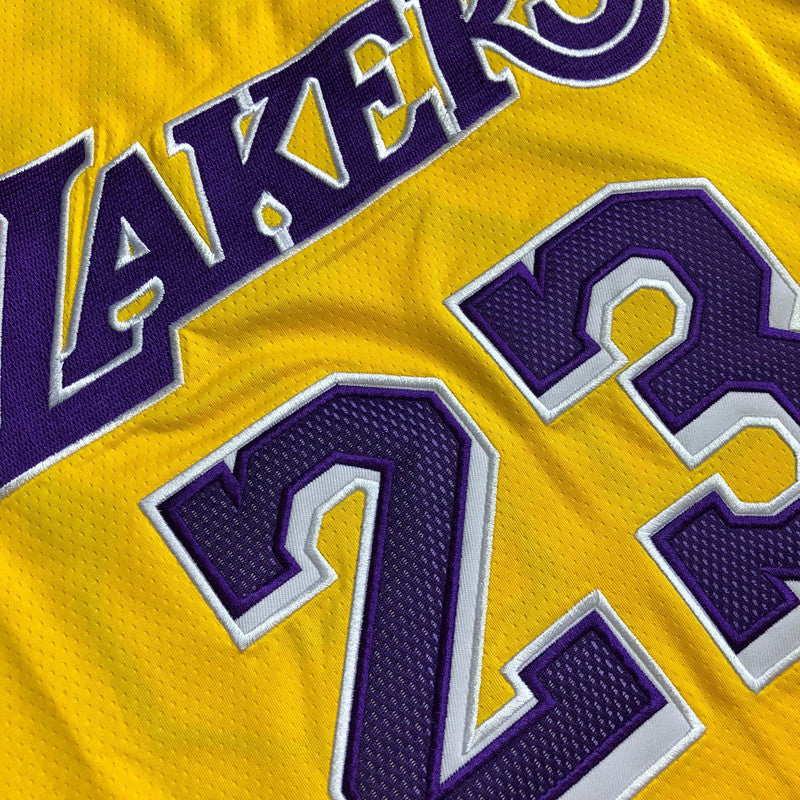 Los Angeles Lakers Bronny James #23 yellow Throwback Jersey - Dense Embroidery