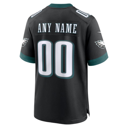 Custom Philadelphia Eagles Black Game Jersey