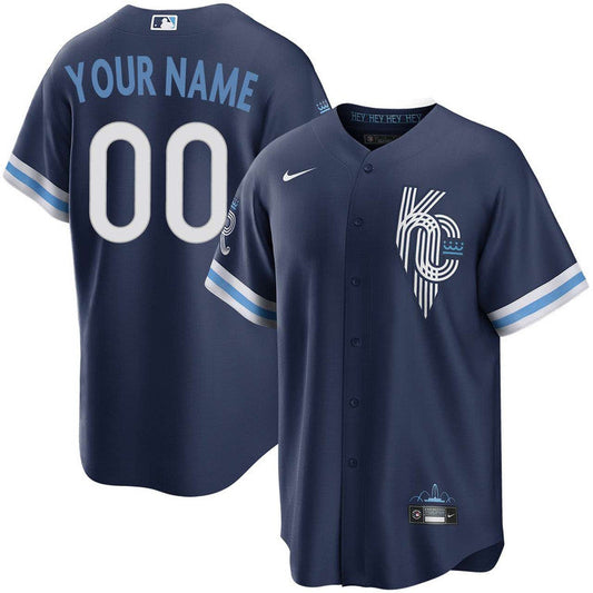 Custom Kansas City Royals City Connect Jersey - Navy