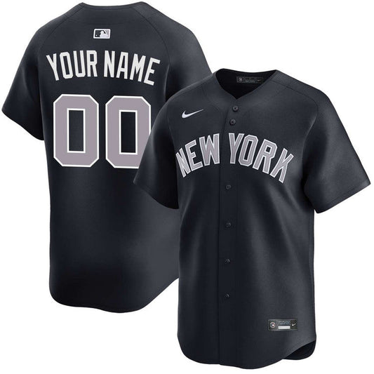 Custom New York Yankees Alternate Away Jersey - Navy