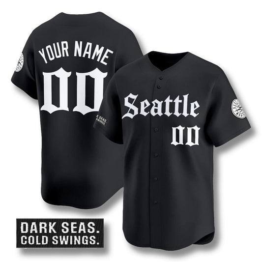 Custom Seattle Mariners Gothic Edition Jersey - Black