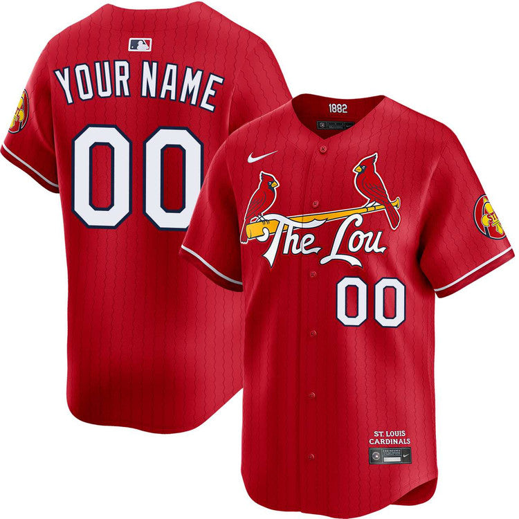 Custom St. Louis Cardinals City Connect Jersey - Red