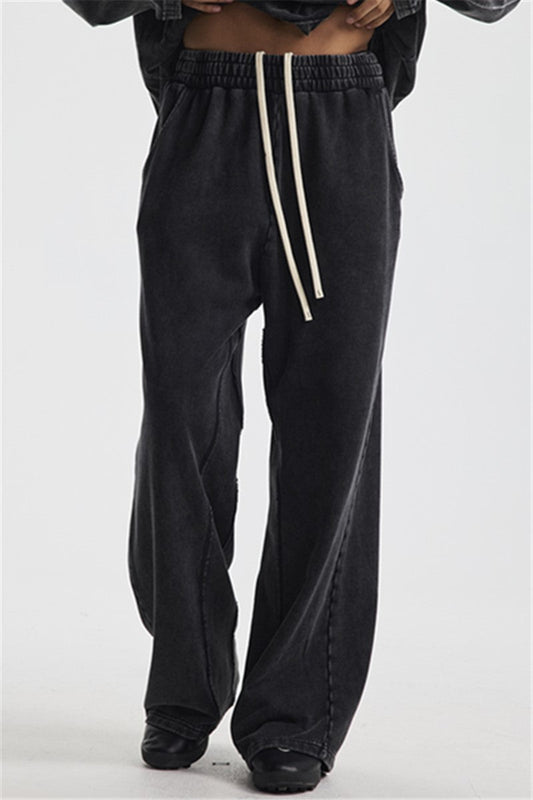 380GSM Wide Leg Washed Sweatpants