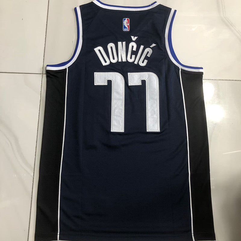 Dallas Mavericks Luka Dončić #77 Dark blue Throwback Jersey - Dense Embroidery