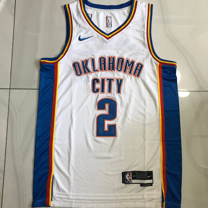 Oklahoma City Thunder Shai Gilgeous-Alexander #2 White Throwback Jersey - Dense Embroidery