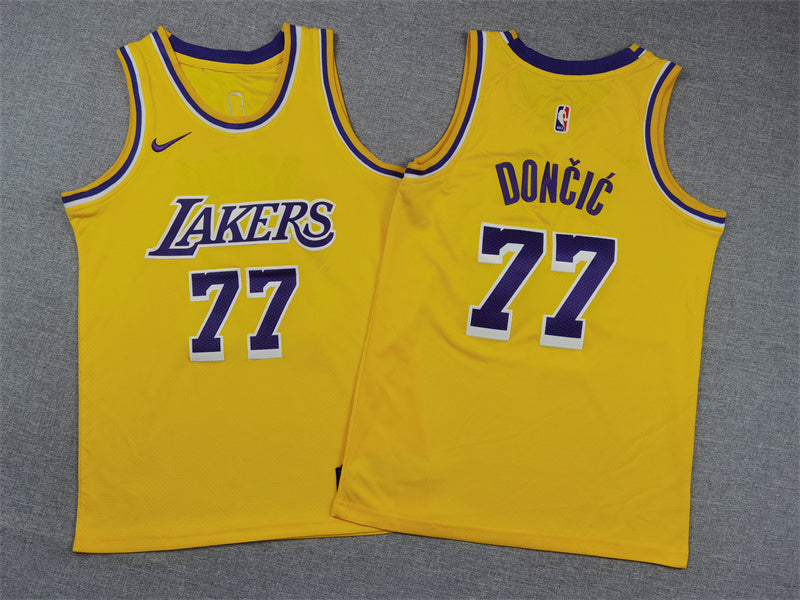 Youth Luka Don?i? Los Angeles Lakers #77 Embroidered  Jersey