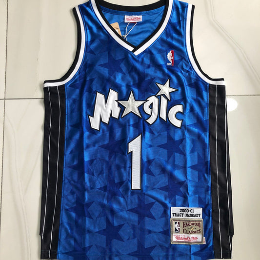 Orlando Magic TRACY MCGRADY #1 blue  2000-01 Throwback Jersey - Dense Embroidery